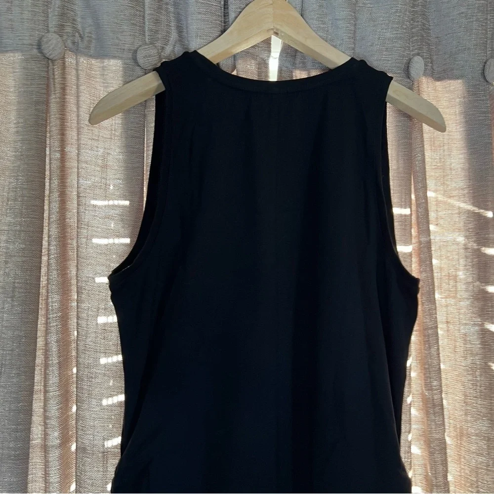 Old Navy Black Jersey Knit Black Sleeveless Bodycon Midi Dress Size Large
